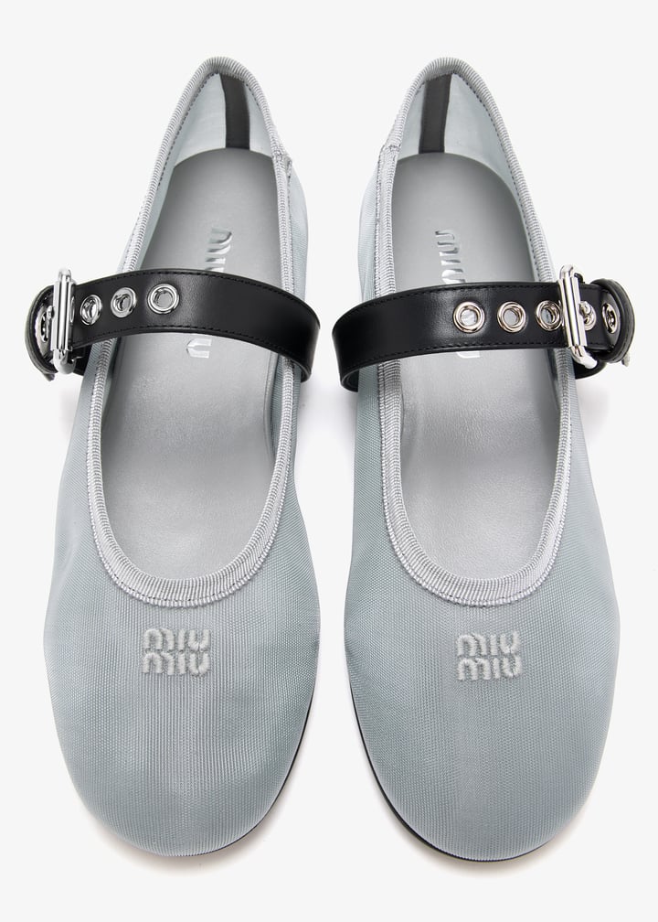 【MIU MIU】BIG Sale★MESH ファブリック バレリーナ Miu Miu メッシュファブリック バレリーナ☆37.5☆ - メルカリ