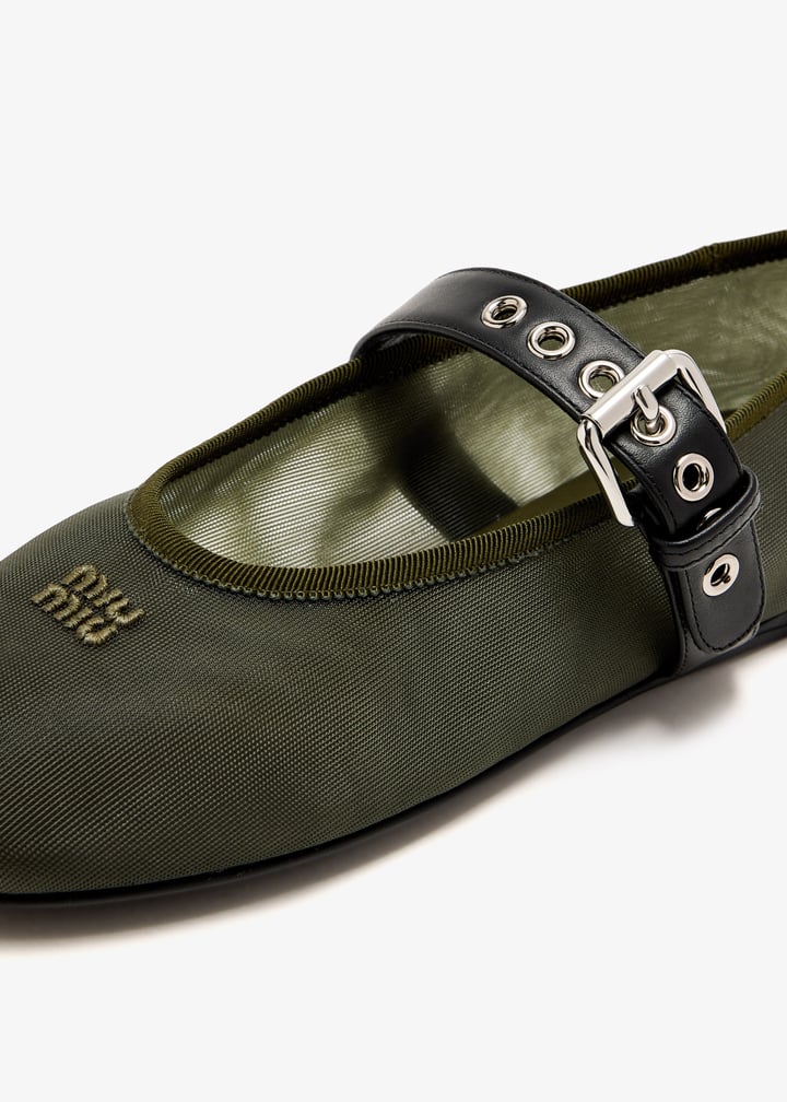 Miu Miu Mesh fabric ballerinas for Women - Green in UAE