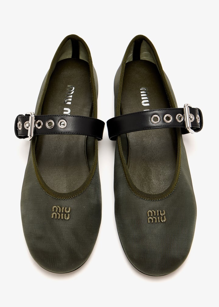 Miu Miu Mesh fabric ballerinas for Women - Green in UAE