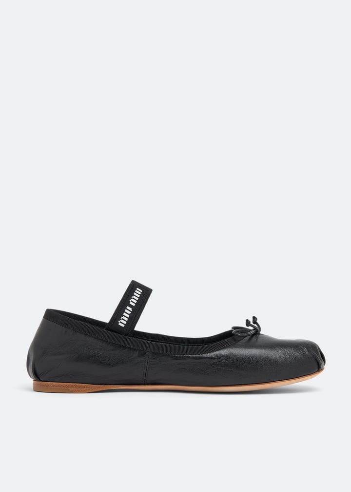 Miu Miu Leather ballerinas for Women - Black in UAE | Level