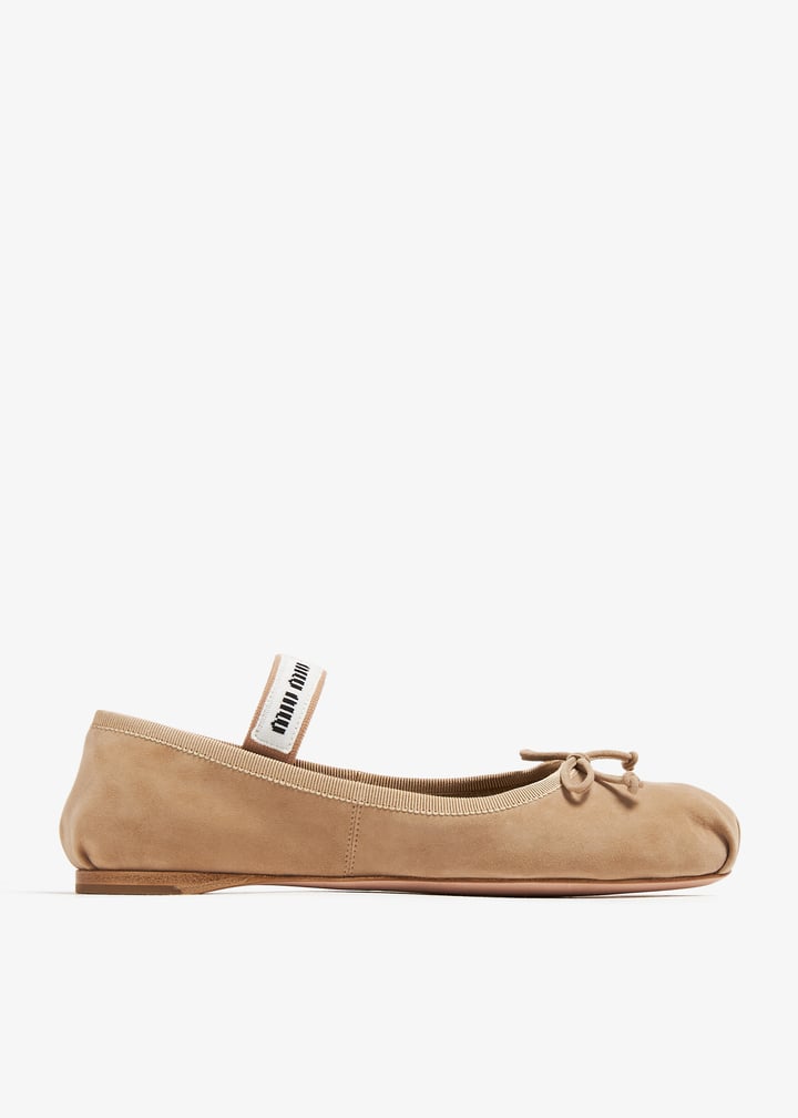 Miu Miu Suede ballerinas for Women - Beige in UAE | Level Shoes
