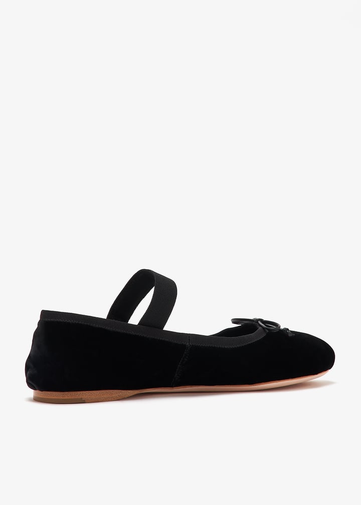 MIU MIU Velvet Ballet Flats バレエシューズ Miu Miu Black Velvet Ballet Flats w/ Bow sz 37 | eBay