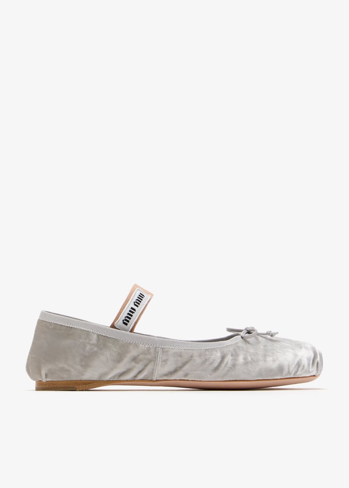 MIU MIU Velvet Ballet Flats バレエシューズ ベルベット バレエ フラットシューズ (MiuMiu/バレエシューズ