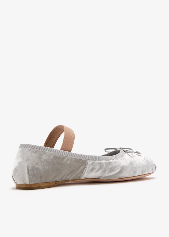 Miu Miu Velvet ballerinas for Women - Silver in UAE | Level