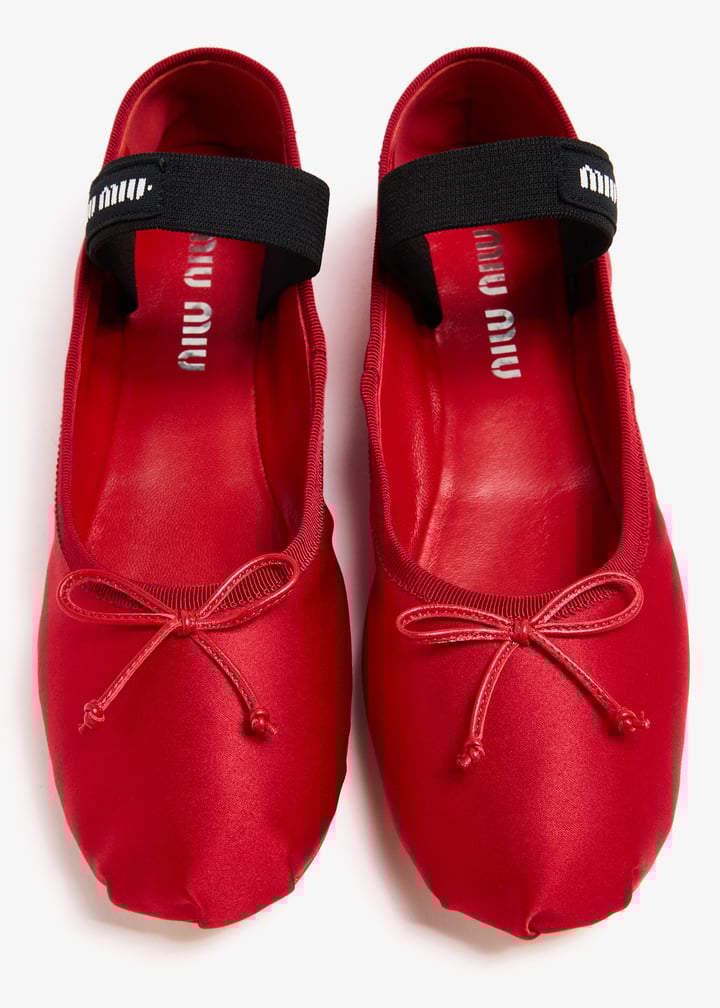 Miu Miu Satin ballerinas for Women - Red in UAE | Level Shoes