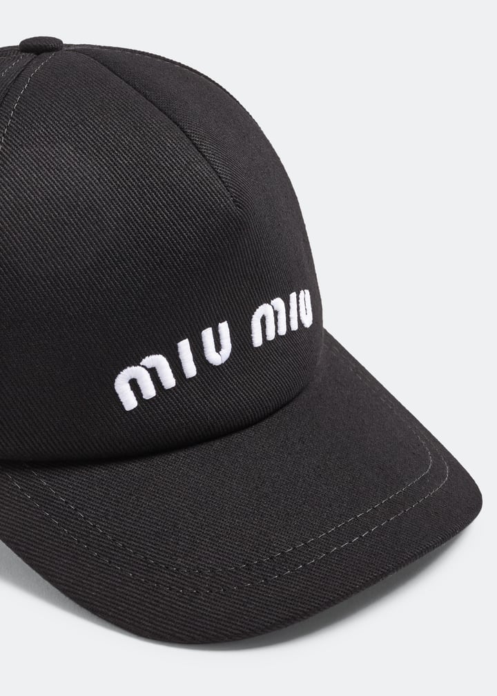 帽子 [miumiu] Drill baseball cap - BLACK Miu Miu Drill Baseball Cap | Saks Fifth Avenue