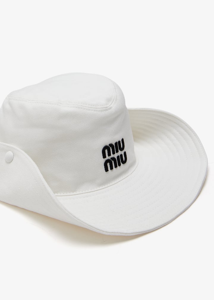 ハット MIU MIU 5HC221_ADXI_F0967 DRILL COWBOY HAT Miu Miu Drill Cowboy Hat | Saks Fifth Avenue