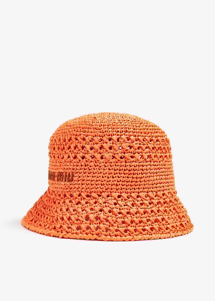 Miu Miu Woven fabric hat for Women - Orange in UAE | Level Shoes Miu Miu Woven fabric hat for Women - Orange in UAE | Level Shoes