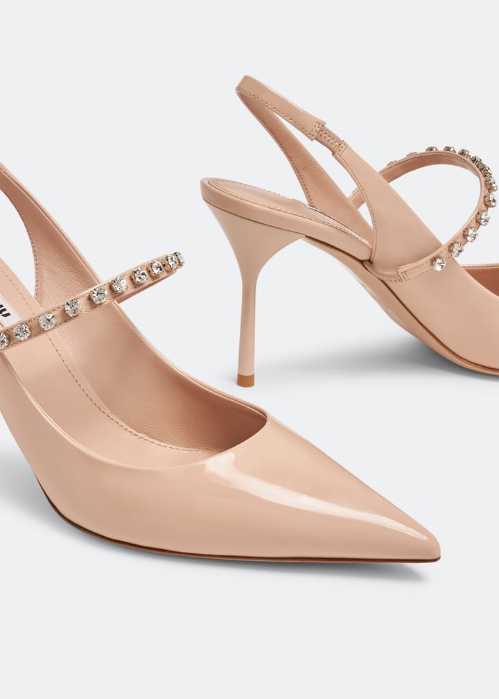 パンプス Miu Miu Beige Leather Pumps Mary Jane leather pumps in beige - Miu Miu | Mytheresa