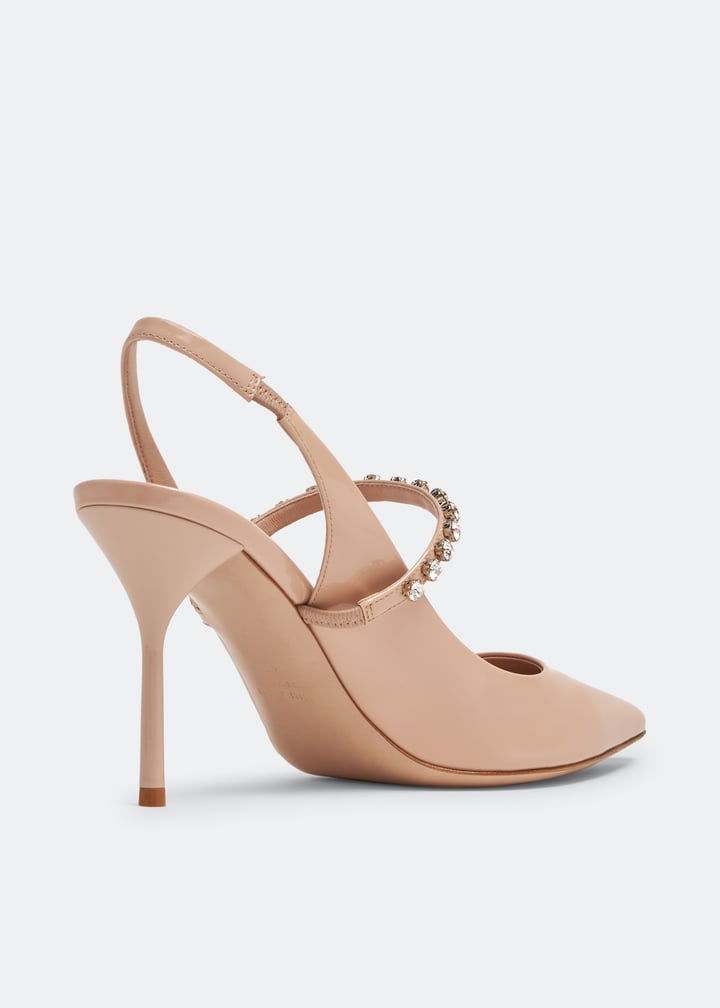 Miu Miu Patent leather slingback pumps for Women - Beige in