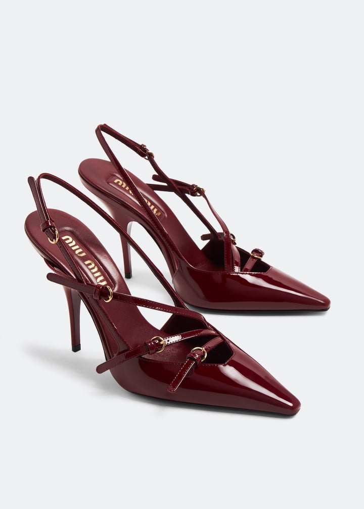 Miu Miu Buckle slingback pumps for Women - Burgundy in UAE | Level