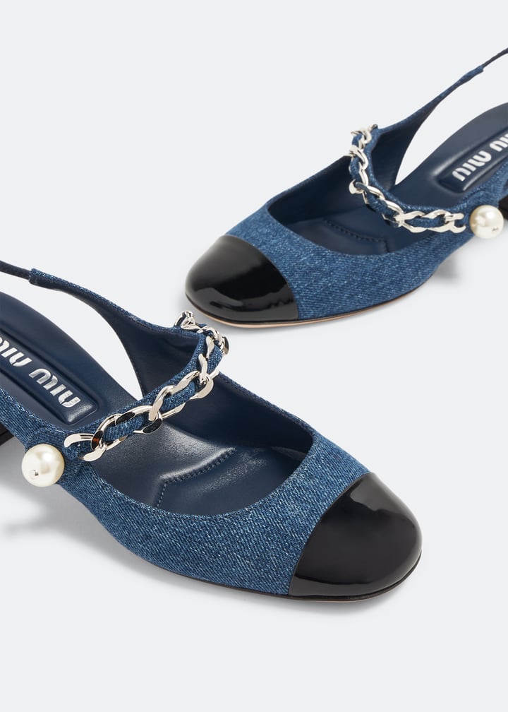 靴 Archive miumiu denim pumps heel shoes Miu Miu Denim Mary Jane Pumps Size 6 | eBay UK