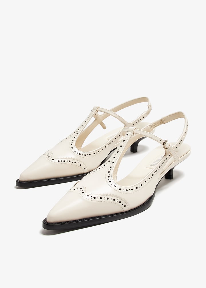 サンダル・ミュール Miu Miu Brogue Brushed Leather Slingbacks ❦ on X: 