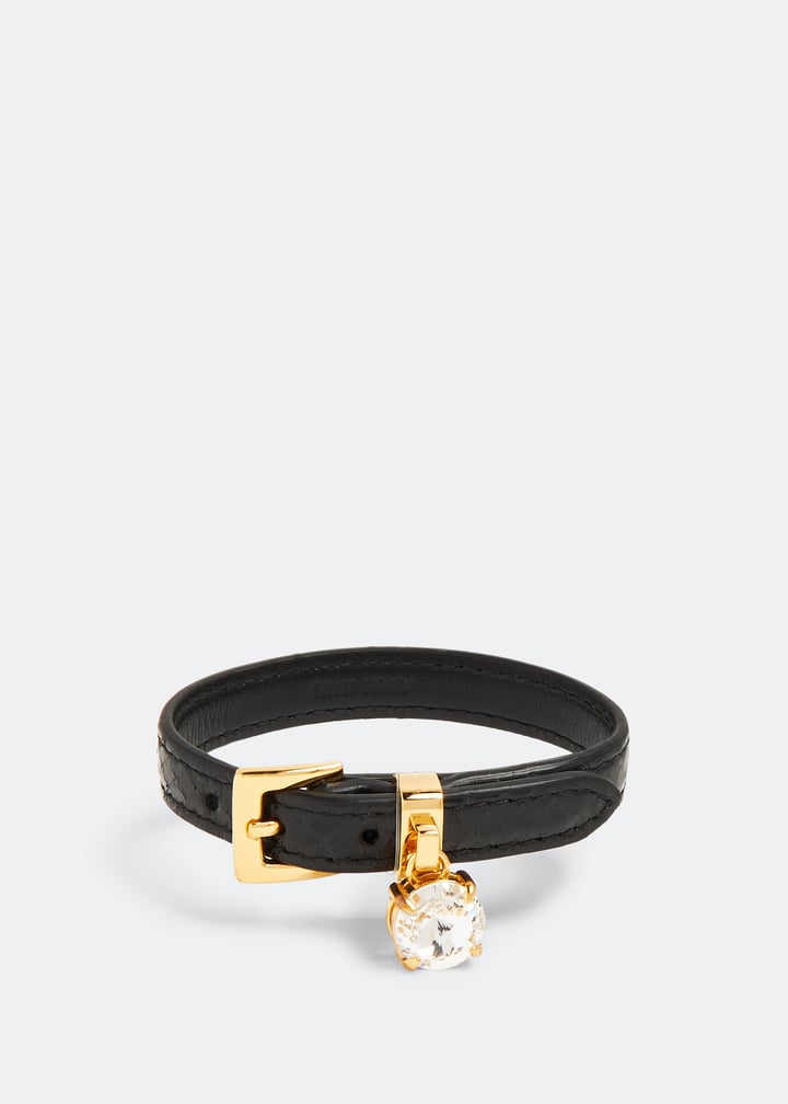 Miu Miu Ayers leather bracelet for Women - Black in UAE
