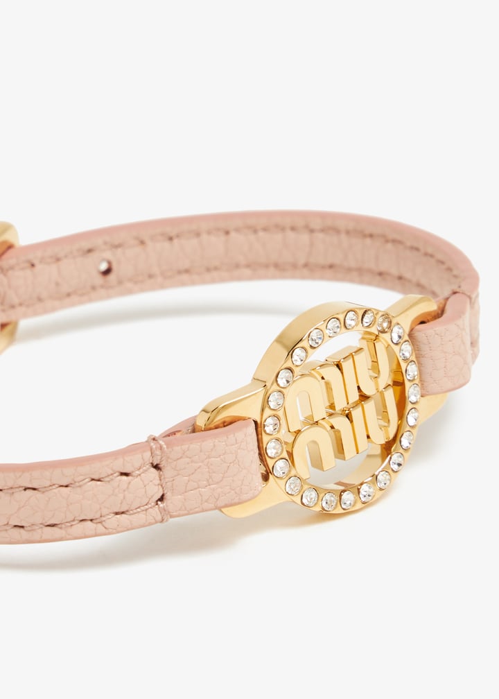 Miu Miu Madras leather bracelet for Women - Pink in UAE | Level Shoes