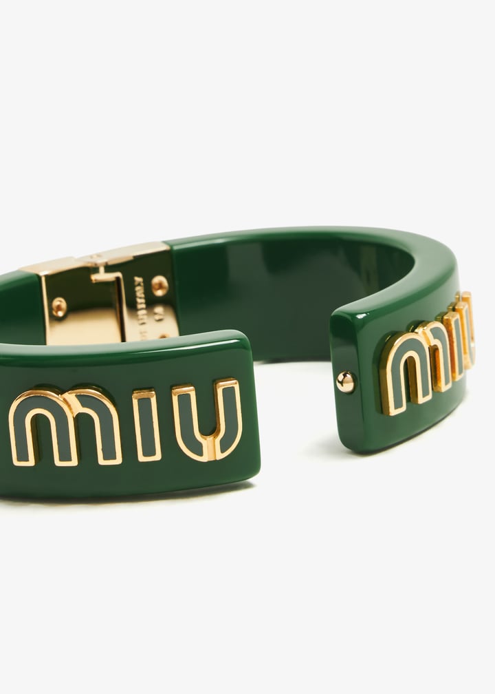 ブレスレット Miu Miu Emerald Green Fabric Bracelet Miu Miu Emerald Green Fabric Bracelet Miu Miu