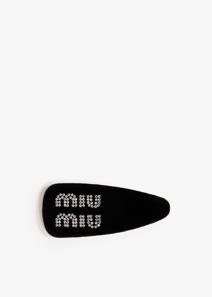 MiuMiu(ミュウミュウ)/関税送料込み Logo Velvet Hair Clip Miu Miu Velvet hair clip for Women - Black in Qatar | Level