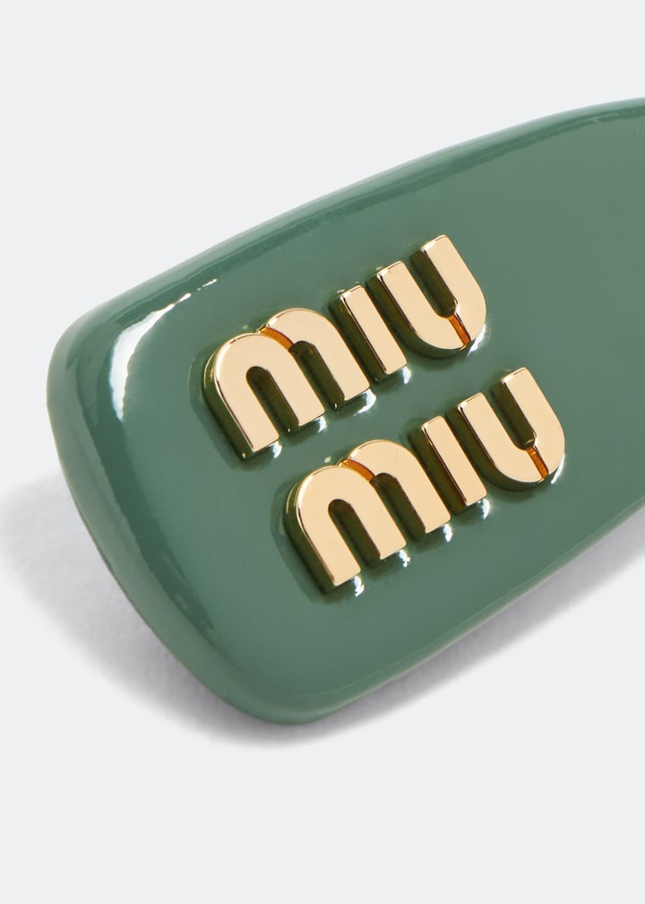 Miu Miu Patent leather hair clip for Women - Green in Qatar
