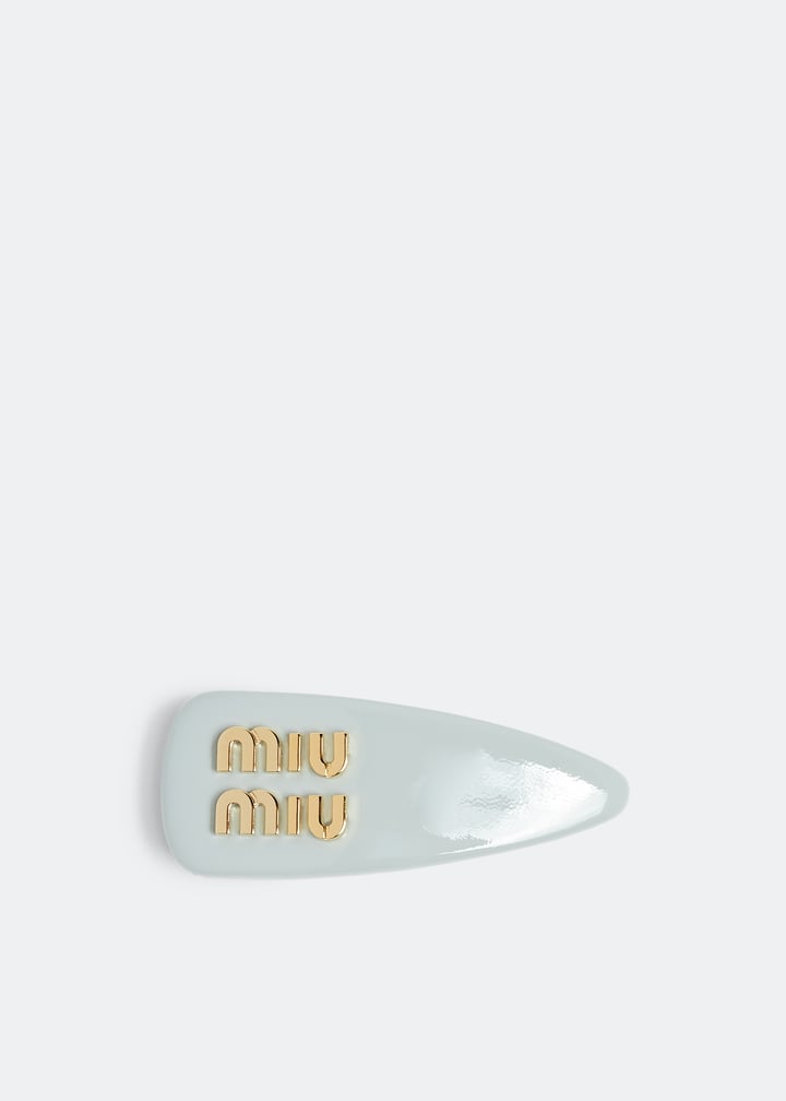 Miu Miu Patent leather hair clip for Women - Blue in UAE