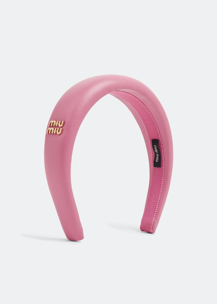 【Miu Miu】Logo-Lettering Embellished Hairband カチューシャ Miu Miu Headband: Elegant White Design