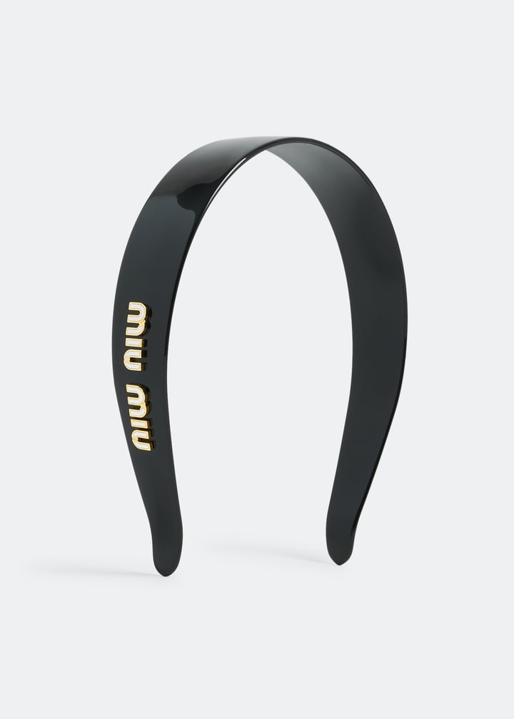 Miu Miu Logo headband for Women - Black in UAE | Level Shoes