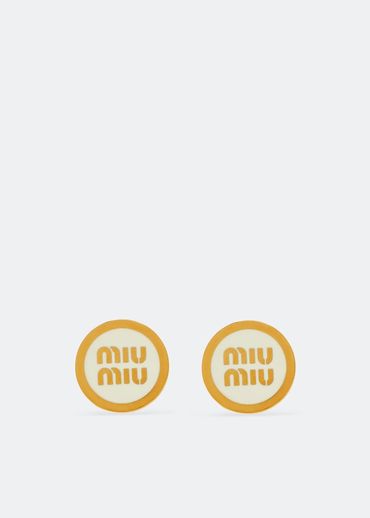Miu Miu Enamelled metal earrings for Women - Gold in Qatar