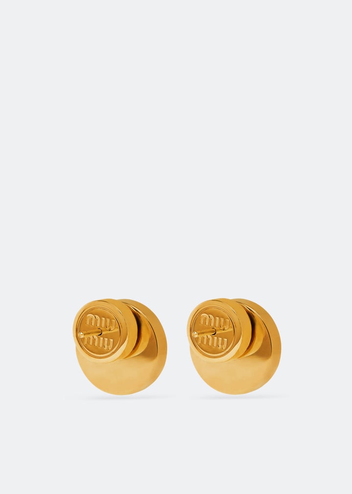 Miu Miu Enamelled metal earrings for Women - Gold in Qatar