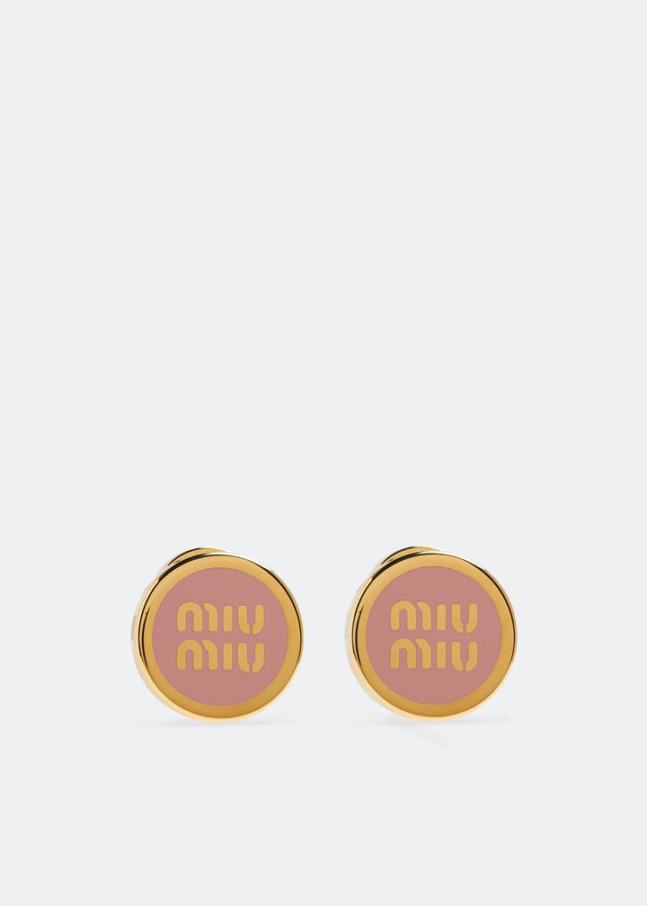 イヤリング Miu Miu MIU MIU EARRINGS IN ENAMELLED L White Enameled Metal Earrings | Miu Miu