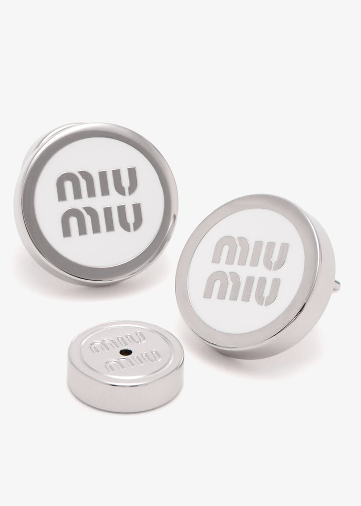 Miu Miu Enameled metal earrings for Women - Silver in UAE