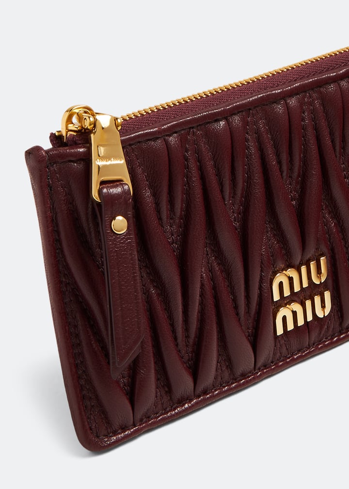 【MIU MIU】ENFELOPE LEATHER WALLET Miu Miu Matelassé leather envelope wallet for Women