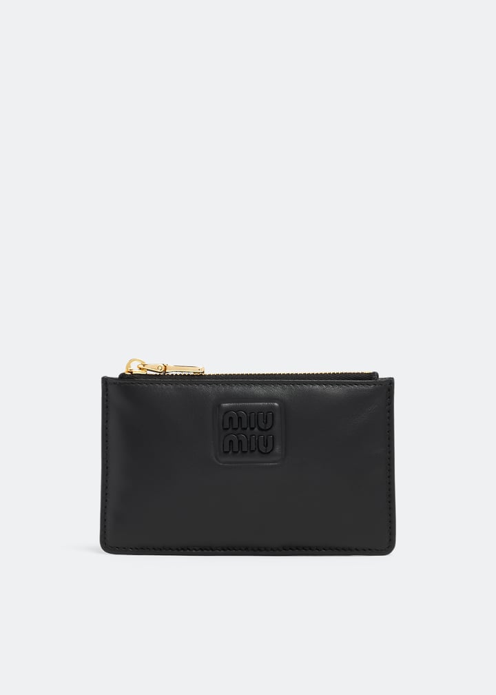 小物 MIU MIU black leather wallet Black Small Matelassé Nappa Leather Wallet | Miu Miu