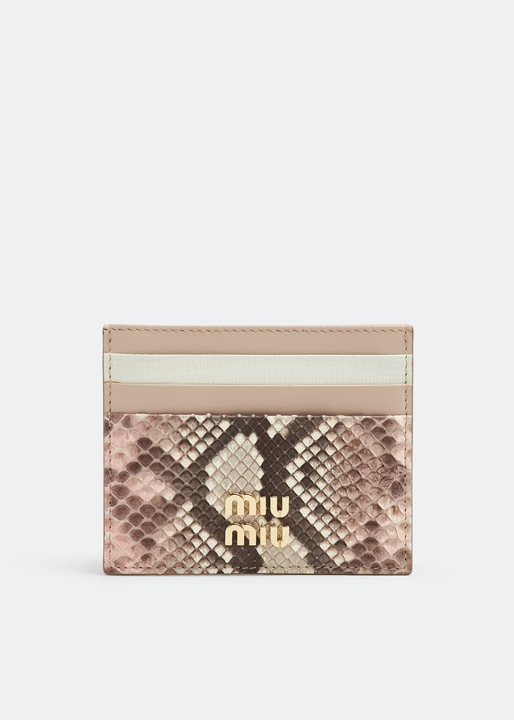 Miu Miu Python and tejus card holder for Women - Animal