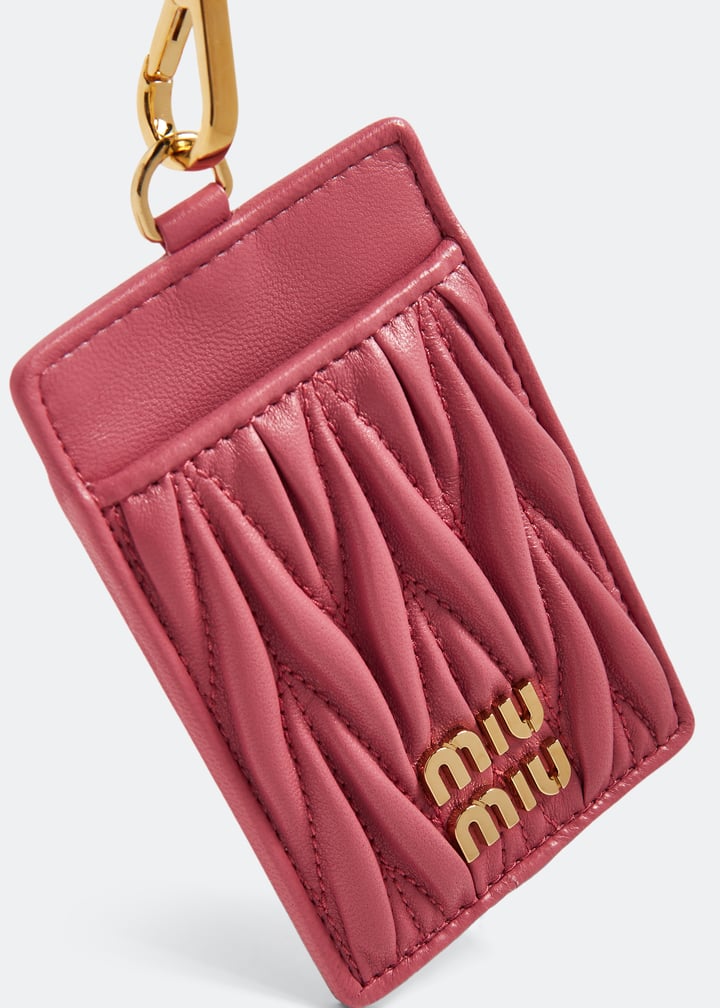 Miu Miu｜CARD HOLDERS (5MT024 ACRT F0G52) Black Matelassé Nappa Leather Card Holder | Miu Miu