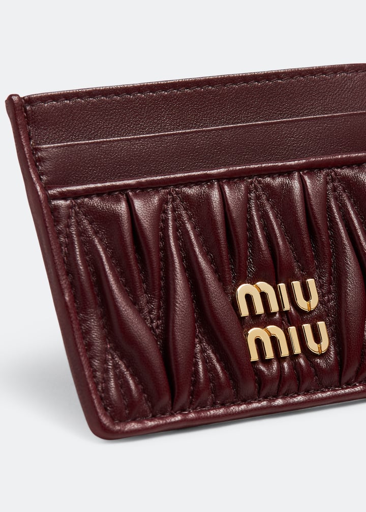 VIP【関税送料無料】希少 Miu Miu Lamb Leather Cardholder Miu Miu Matelassé Nappa Leather Card Holder | Saks Fifth Avenue