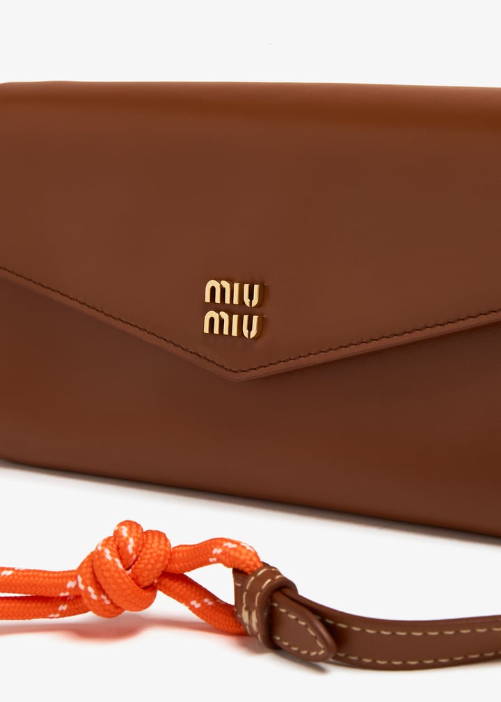 Miu Miu Leather cord strap wallet for Women - Brown in UAE