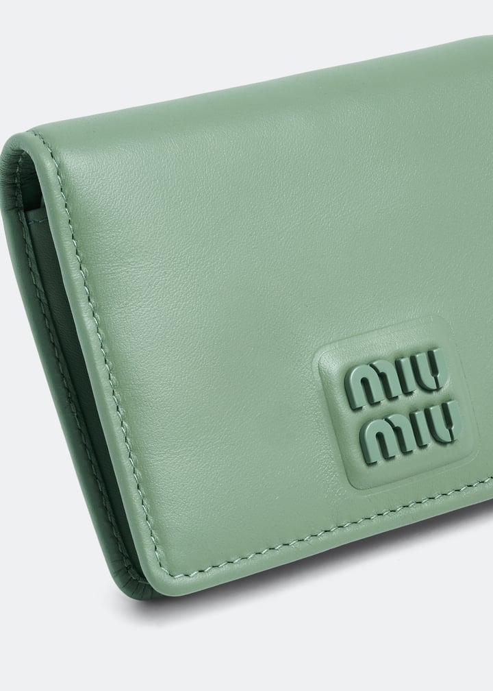 小物 Archive miu miu leather wallet green Leather wallet Miu Miu Green in Leather - 56606624