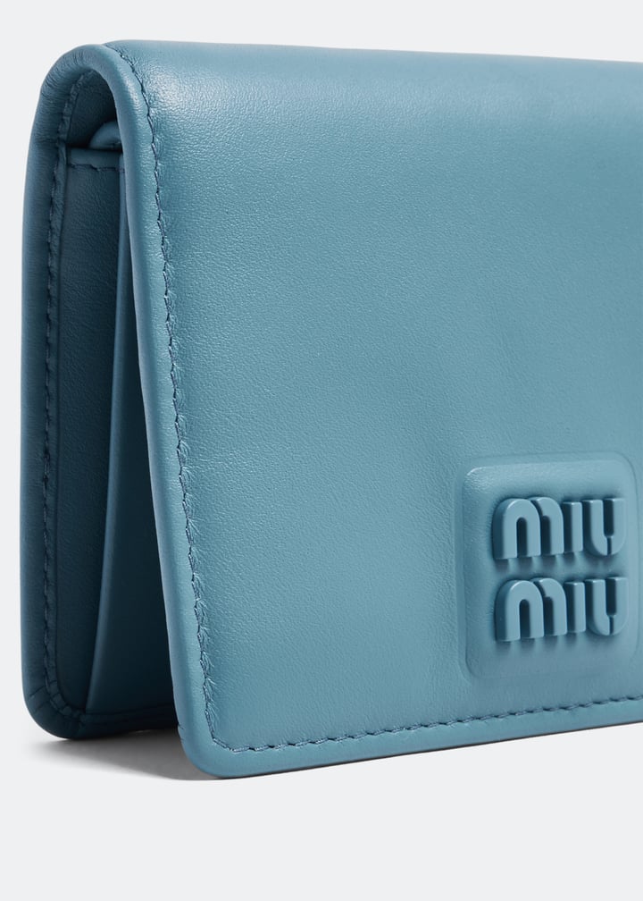 Miu Miu Small leather wallet for Women - Blue in UAE | Level