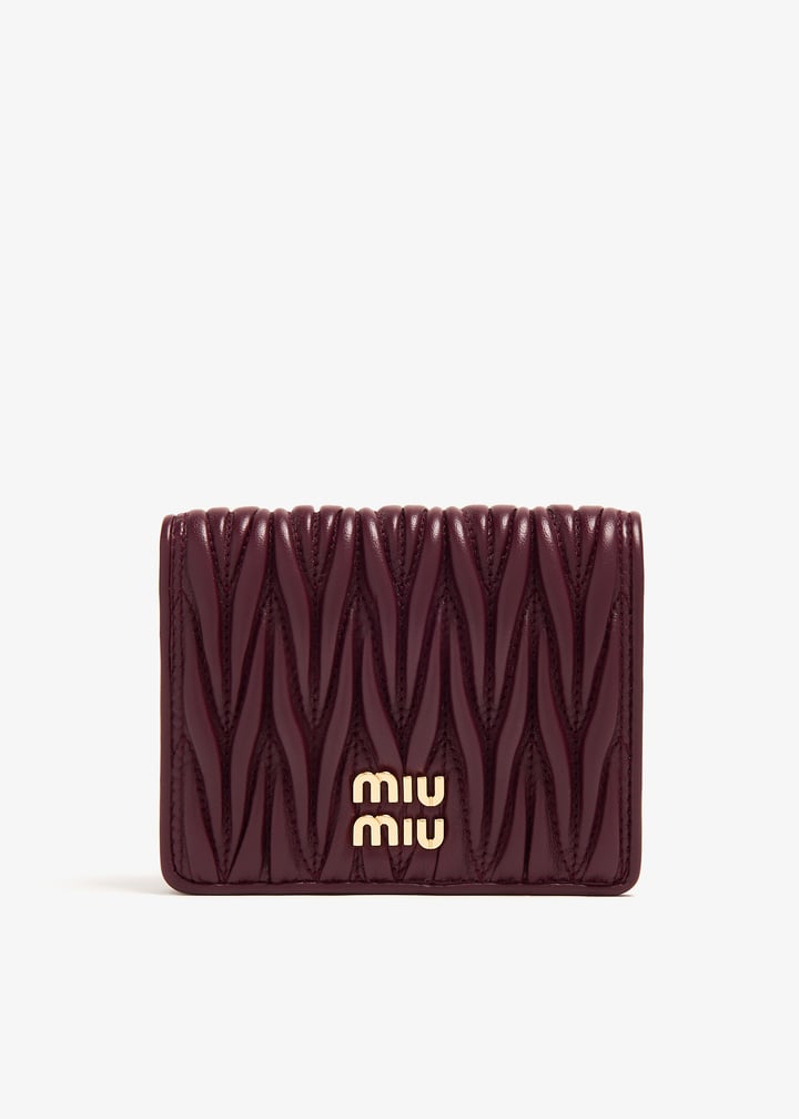 Miu Miu Matelassé leather wallet for Women - Burgundy in UAE