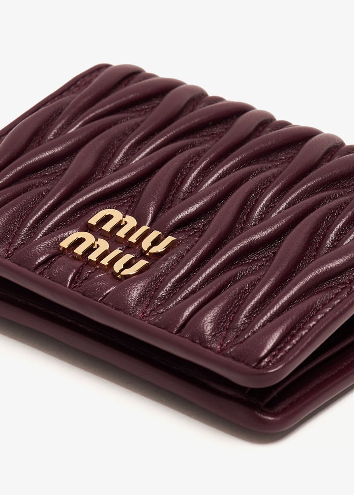 財布・小物その他 MIU MIU Burgundy Leather Wallet Miu Miu Matelassé leather wallet for Women - Burgundy in UAE
