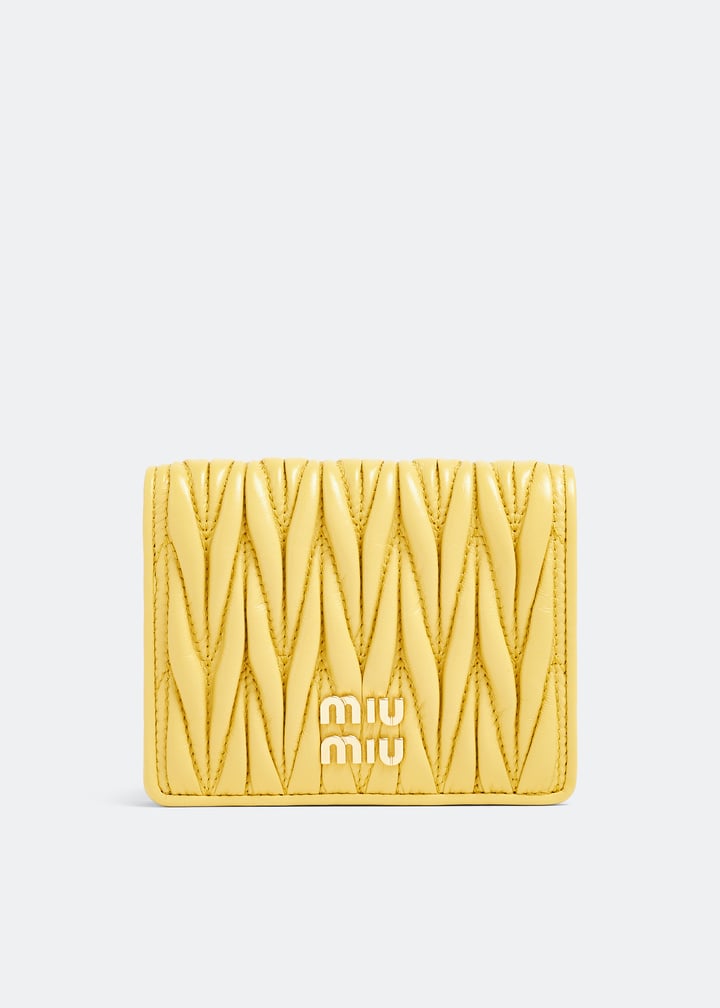 小物 miu miu leather wallet pastel yellow Miu Miu Small Matelassé Nappa Leather Wallet | Saks Fifth Avenue