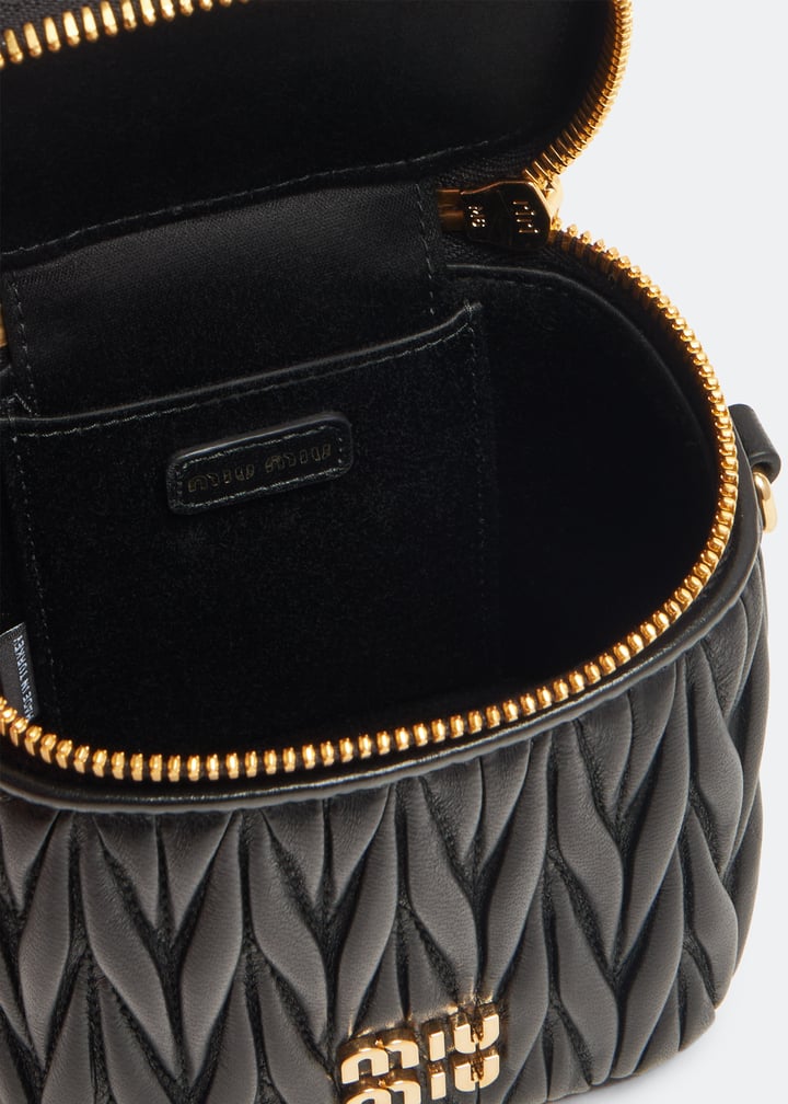 Miu Miu Matelassé leather micro bag for Women - Black in