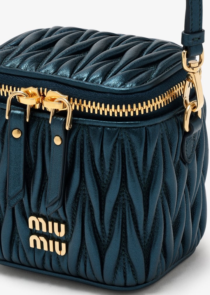 Miu Miu Matelassé nappa leather micro bag for Women - Green