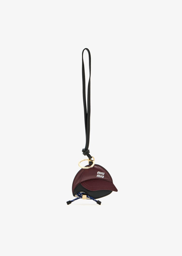 Miu Miu Leather keyring trick for Women - Burgundy in Qatar