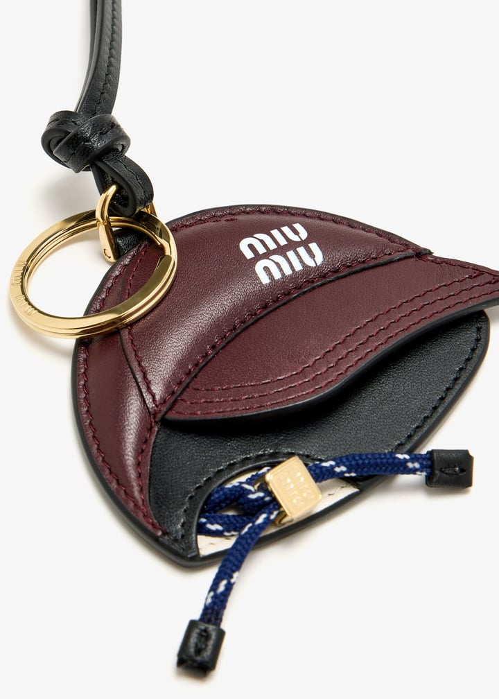 バッグチャーム MIU MIU 5TL530_2CUJ_F0031 TRICK LEATHER KEYRING Grey Trick Leather Keyring | Miu Miu