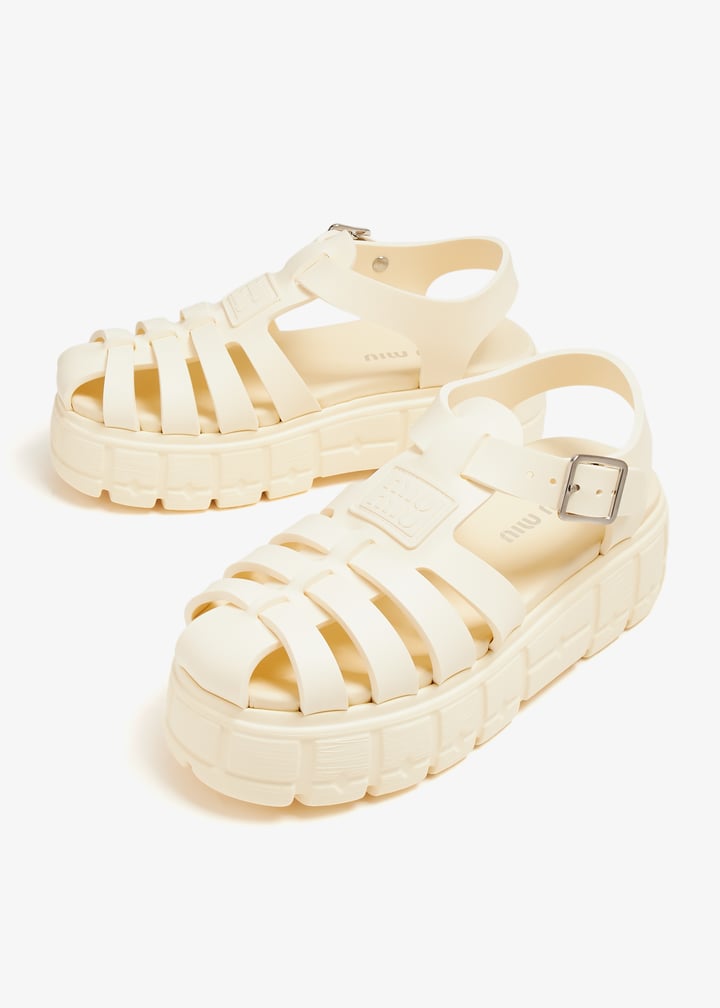 Miu Miu EVA platform cage sandals for Women Beige in Oman