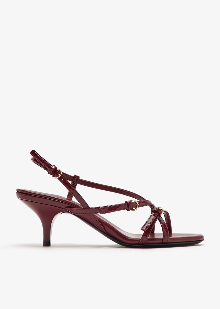 サンダル・ミュール Miu Miu Patent Leather Sandals With Buckles Miu Miu Miu Miu Black Patent Leather Sandal With Buckles