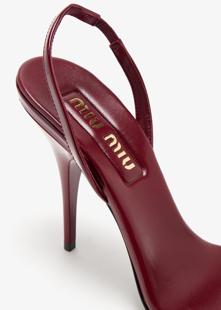 Miu Miu Patent leather sandals for Women - Burgundy in UAE