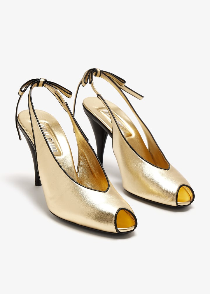 Miu Miu Mordoré nappa leather slingback pumps for Women