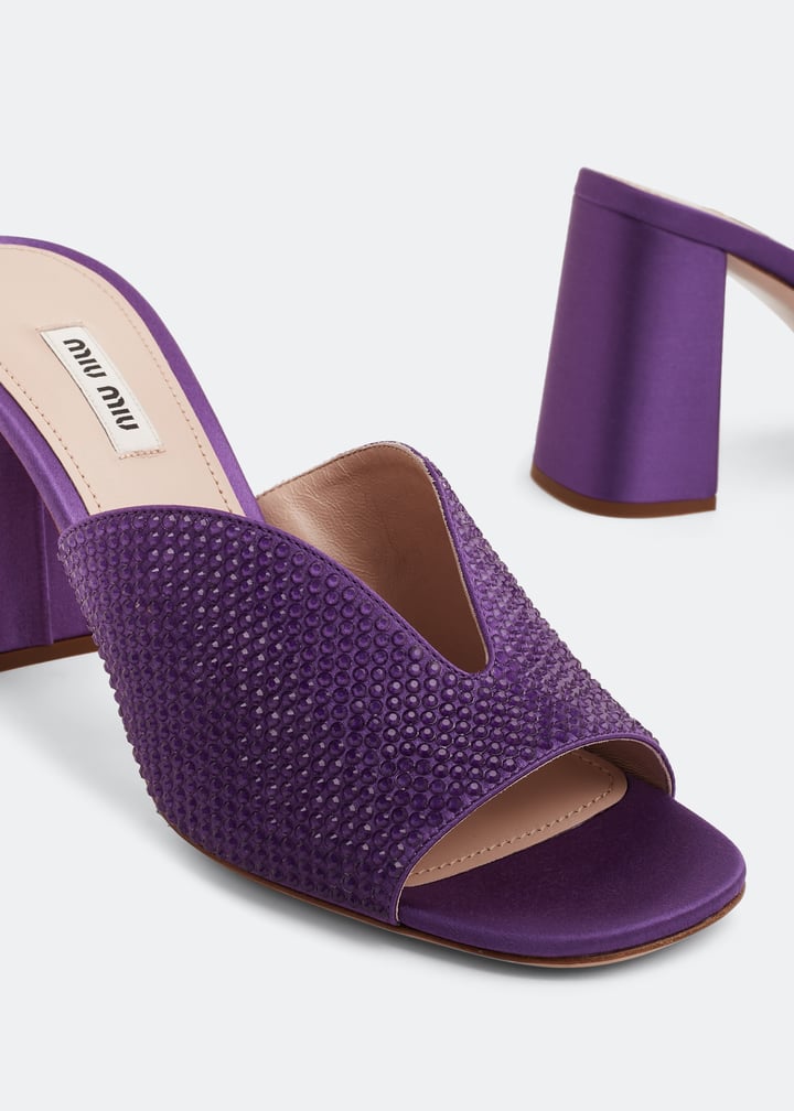 Miu Miu Crystal satin sandals for Women - Purple in UAE