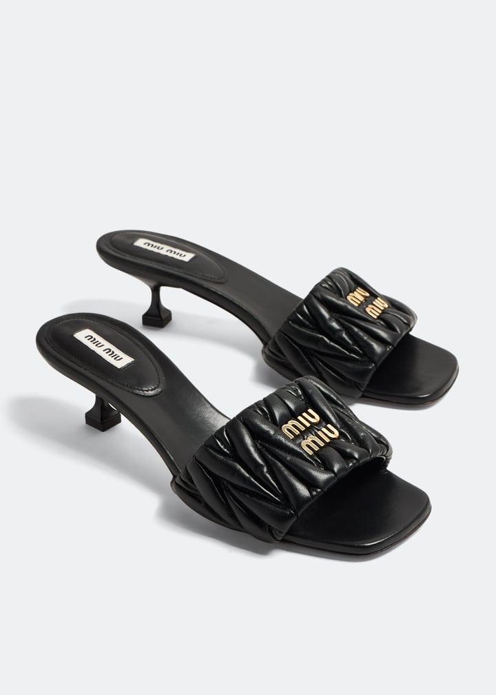 Miu Miu Matelassé leather sandals for Women - Black in Qatar